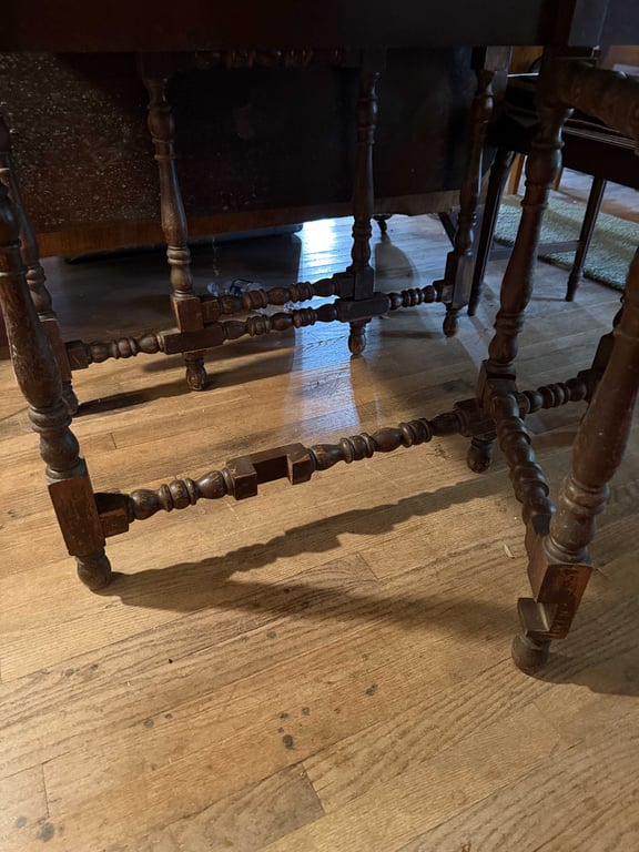 ANT. DROP LEAF TABLE W/SPOOL LEGS - Image 3