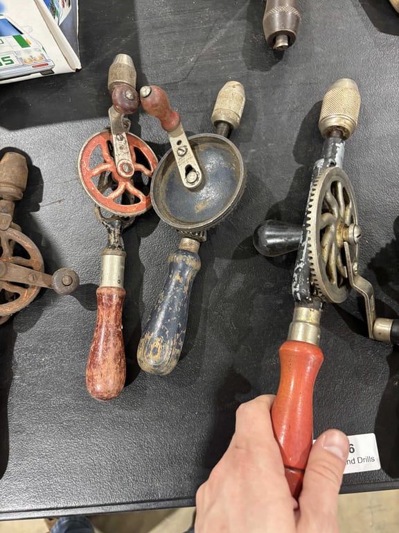 6 Vintage Hand Drills - Image 3