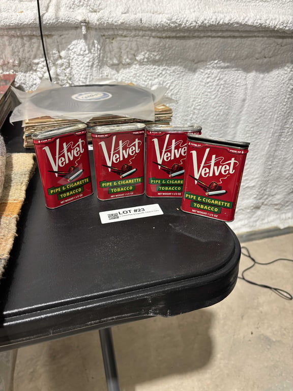 4 Velvet Pipe & Cigarette Tobacco Cans