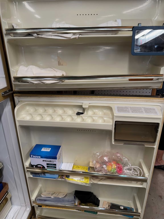 Yellow storage refrigerator & contents - Image 5