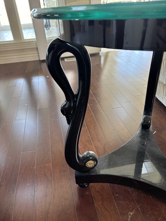 Black Lacquer Swan Neck Accent Table - Image 3