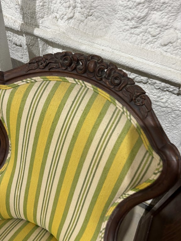 Vintage Wood Framed Arm Chair - Image 3