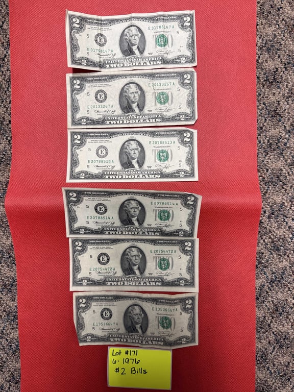 6 - 1976 $2 BILLS