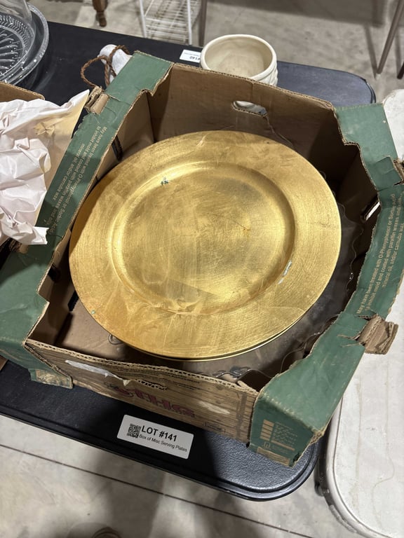 Box of Misc Serving Plates