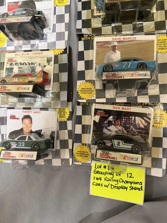 GROUPING OF 12 1:64 RACING CHAMPION CARS W/DISPLAY STANDS - Image 3