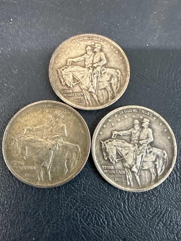 (3) 1925 Stone Mtn Comm Coins