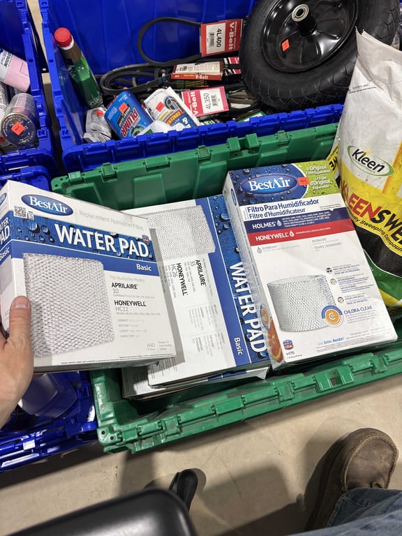Tote of humidifier filters, Kleen Sweep - Image 2