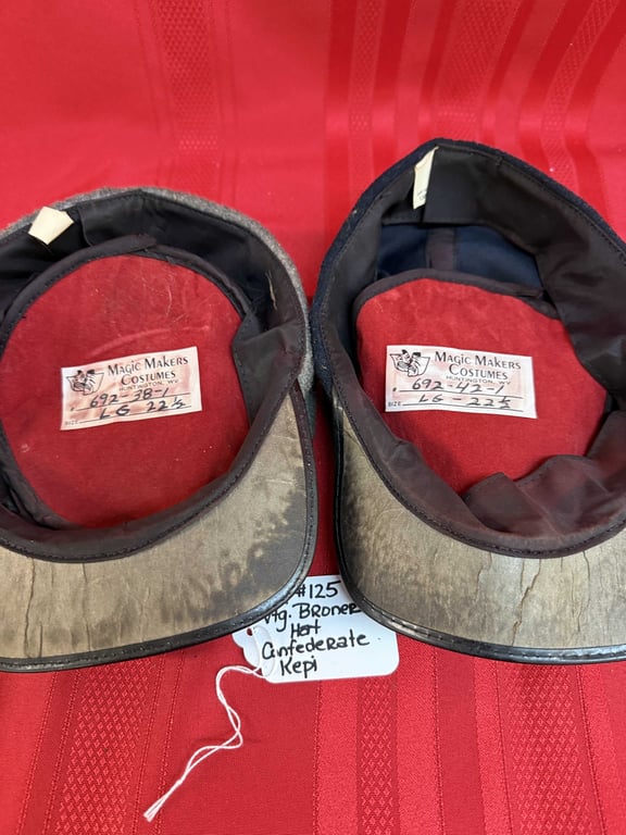 2 VTG BRONER HATS/CONFEDERATE KEPI - Image 2