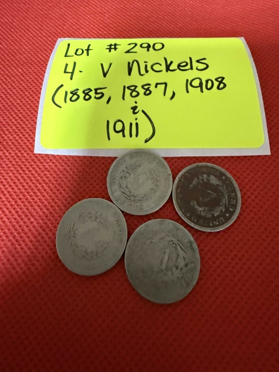 4 V NICKELS (1885, 1887, 1908 & 1911) - Image 2