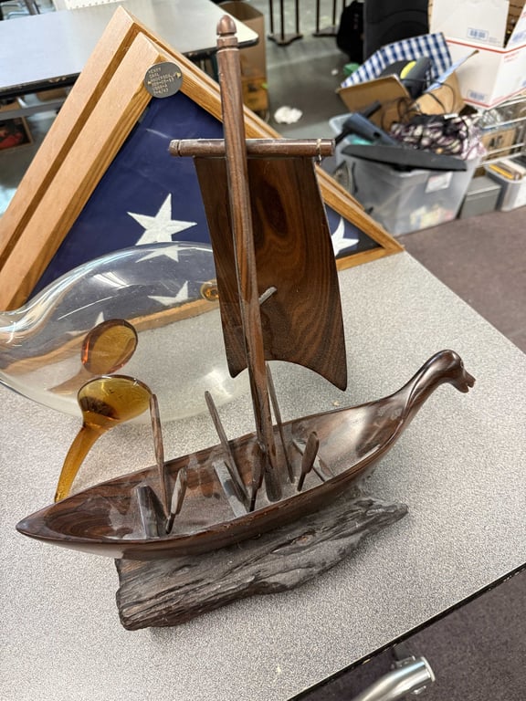 DECORATIVE WOODEN SAILBOAT MADE IN PRINCETON, WV