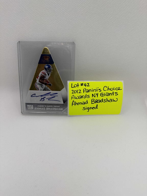 2012 PANINIS CHOICE AWARD SIGNED AHMAD BRADSHAW NY GIANTS