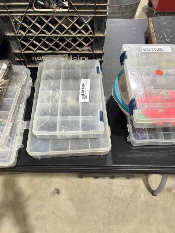 2 containers of fishing jigs and weights