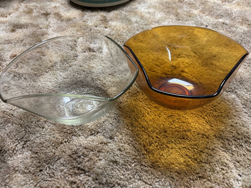 2 INDIANA GLASS TRI TOP SERVING BOWLS - Image 2