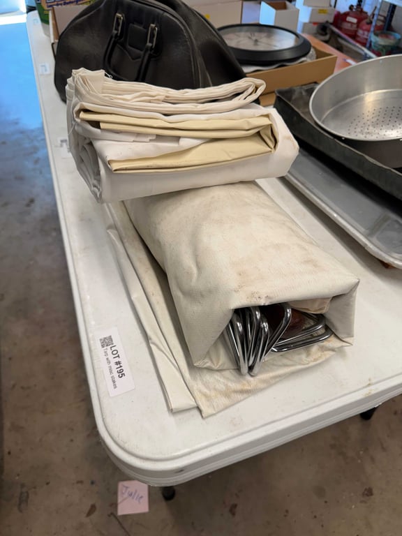 Tarp with misc stakes 