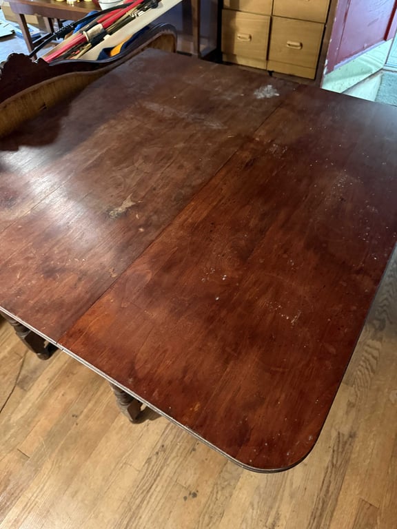 ANT. DROP LEAF TABLE W/SPOOL LEGS - Image 2