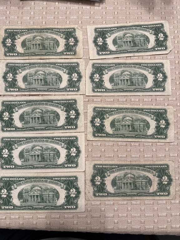 (9) 1953 C $2.00 Red Seals - Image 2