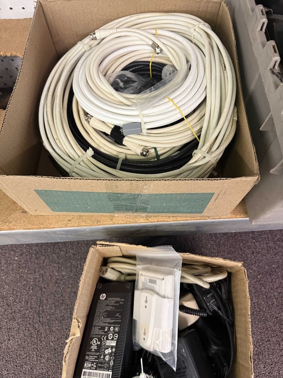 2 BOXES W/CABLE WIRE & ASSTL. OF ADAPTERS