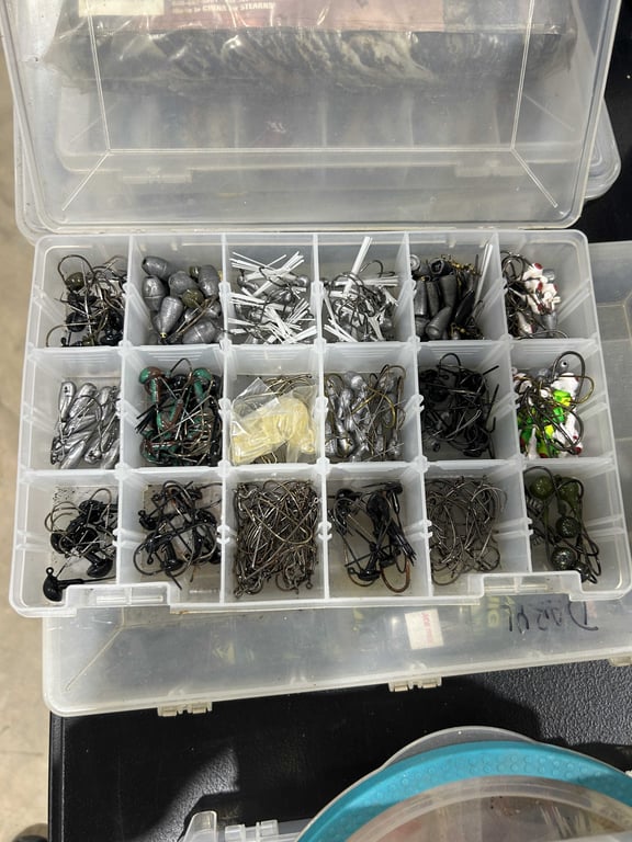 2 containers of fishing jigs and weights - Image 2