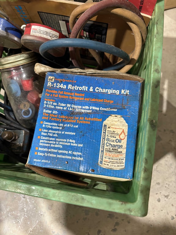 Milk crate w/ AC recharge tools - Image 3