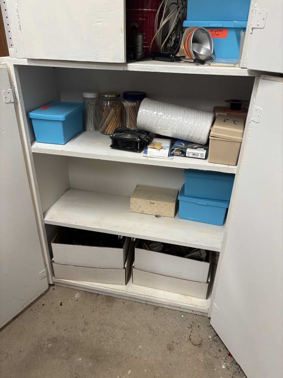 White cabinets and contents - Image 3