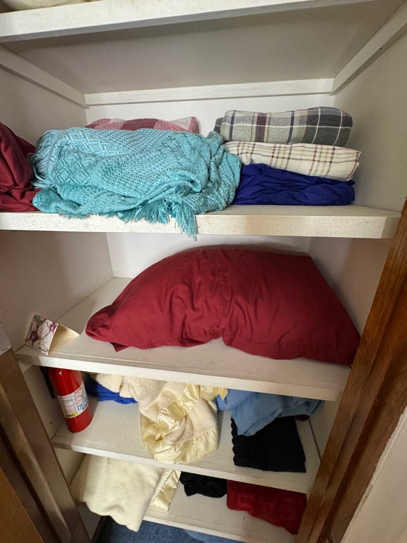 Closet with misc blankets, pillows, towels, etc - Image 2