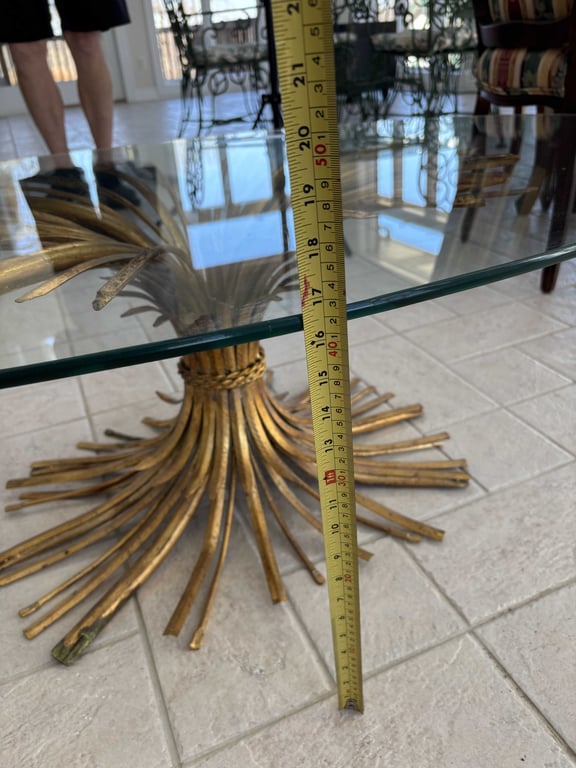 Oval Wheat Glass Top Coffee Table - Image 4