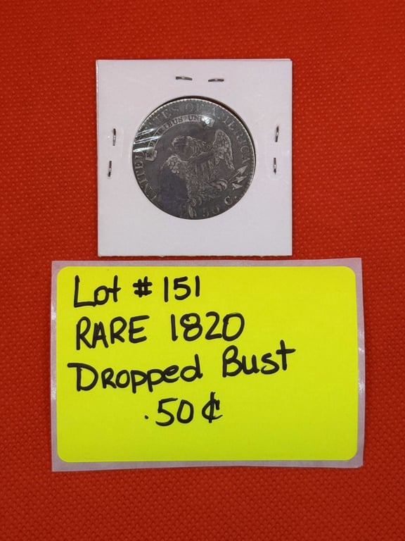 RARE 1820 DRAPED BUST .50CENT - Image 2