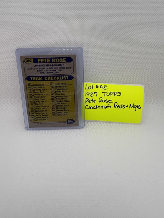 1987 TOPPS PETE ROSE  - Image 2