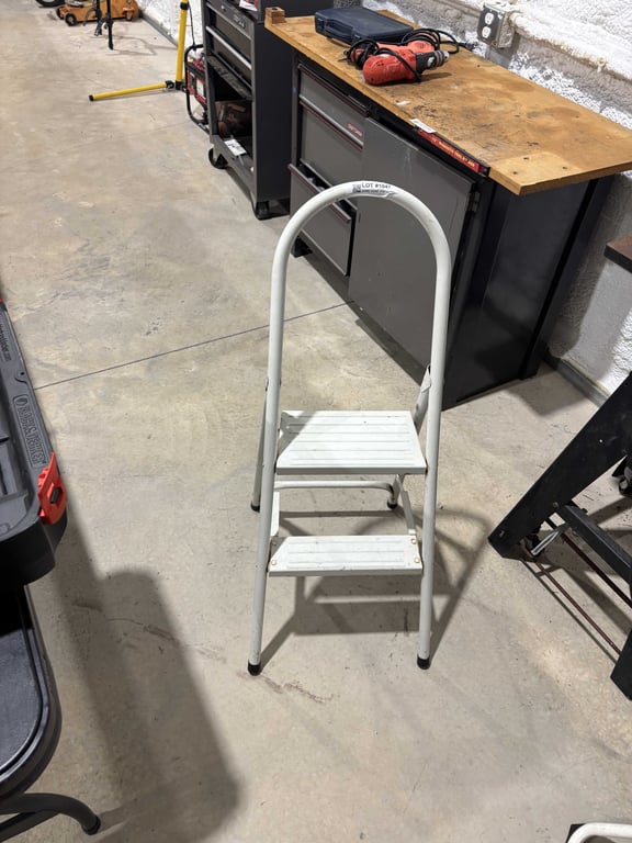 White metal step ladder