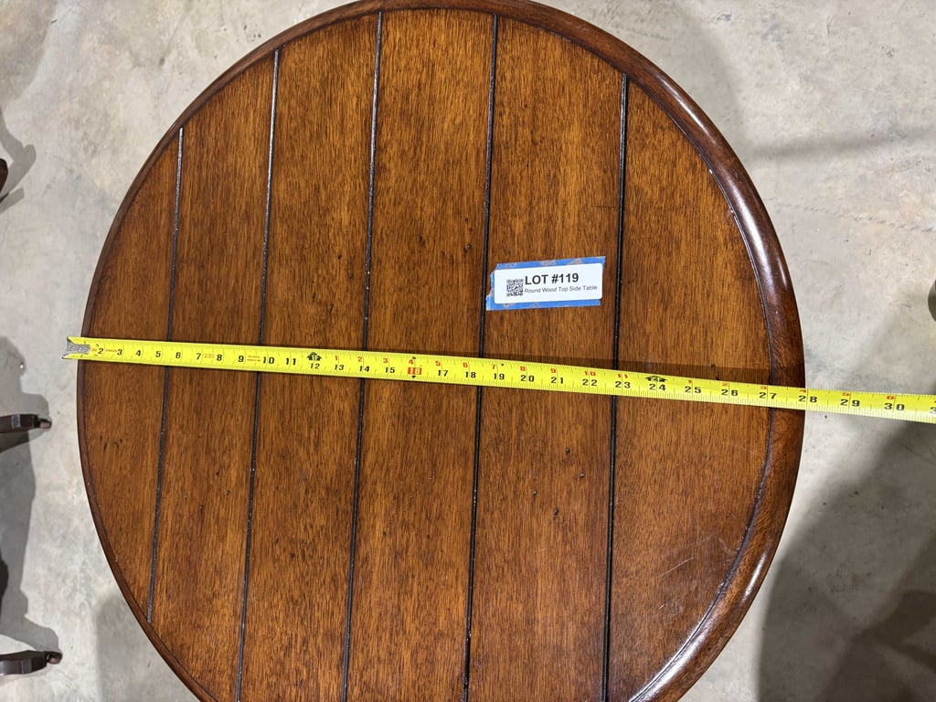 Round Wood Top Side Table - Image 4