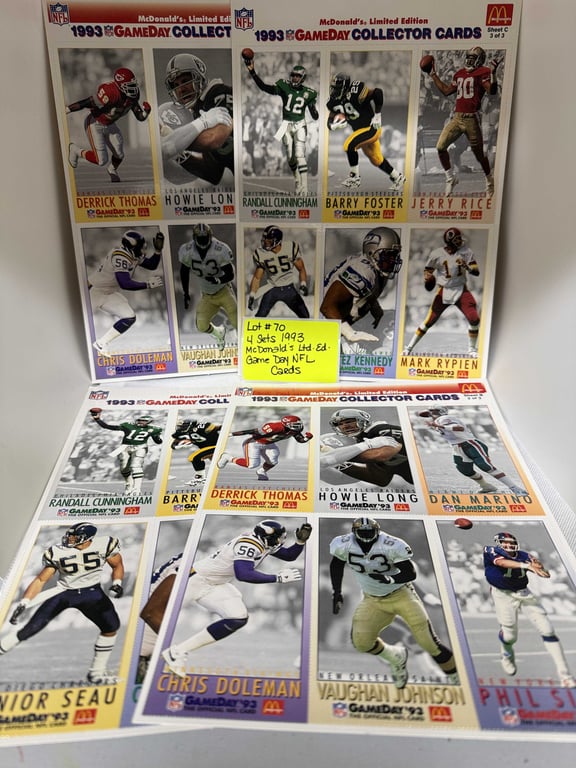 4 SETS 1993 MCDONALDS GAME DAY NFL CARDS