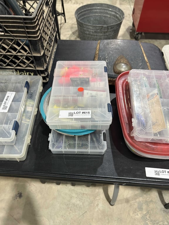 3 containers of fishing flys and supplies