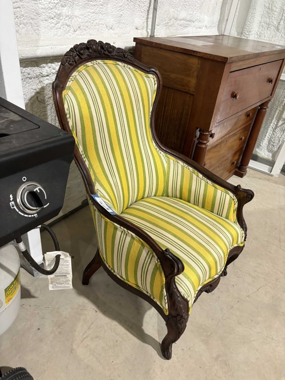Vintage Wood Framed Arm Chair - Image 4