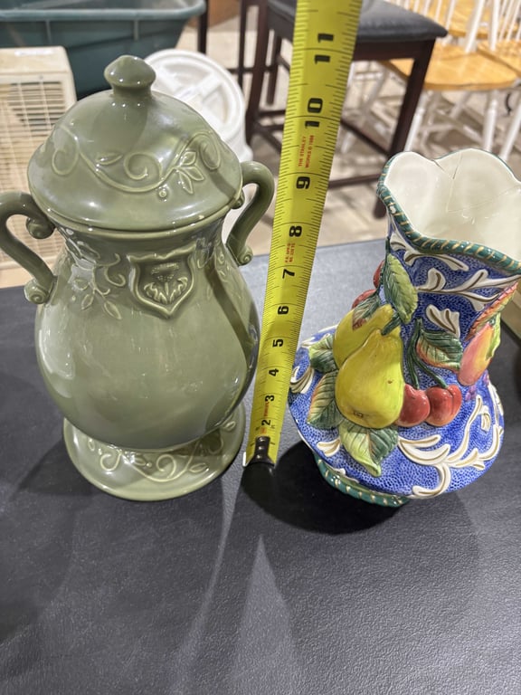 Fitz and Floyd Vase and Green Decor - Image 5