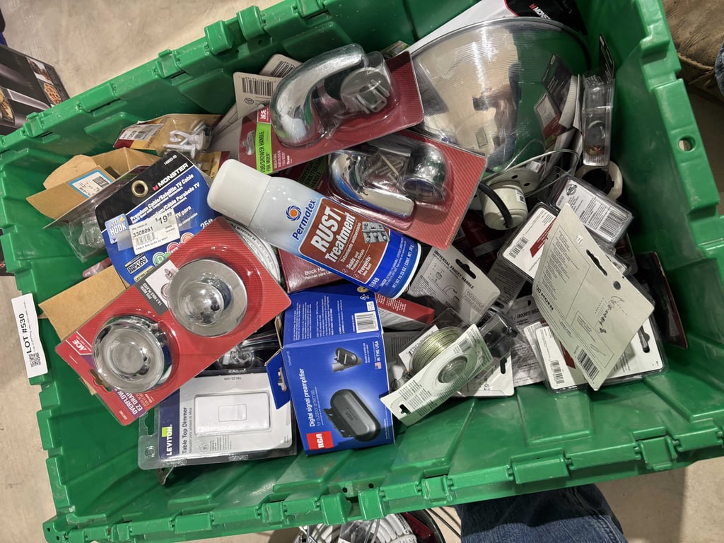 Tote of plumbing, wire, coax cable, electric, misc - Image 2