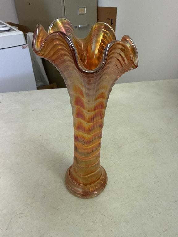 Imperial Carnival Glass Swung Vase - Image 3