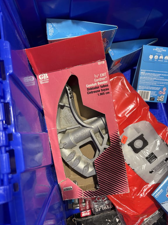 Tote with conduit bender, filters, gaskets, misc - Image 2