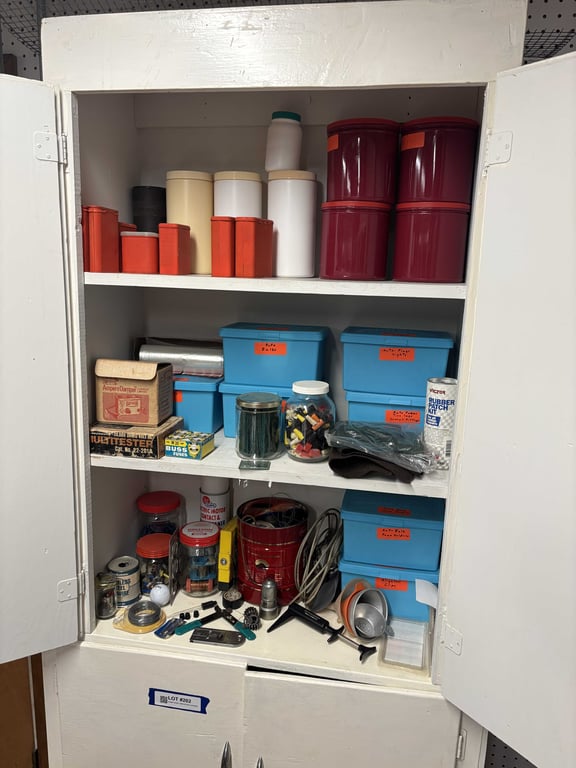 White cabinets and contents - Image 2