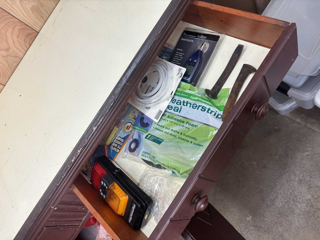 2 drawer, 3 door cabinet and contents - Image 5
