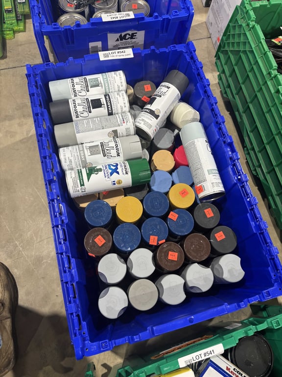 Tote of spray paint