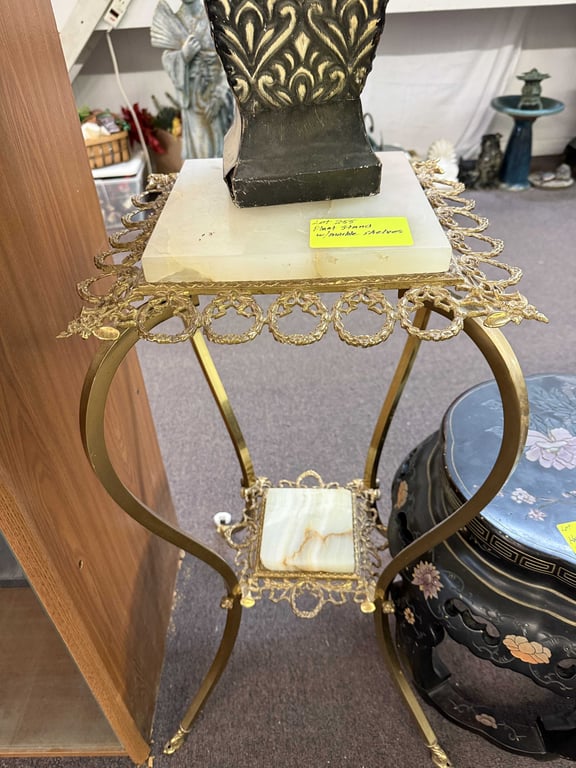 PLANT STAND W/MARBLE SHELVES