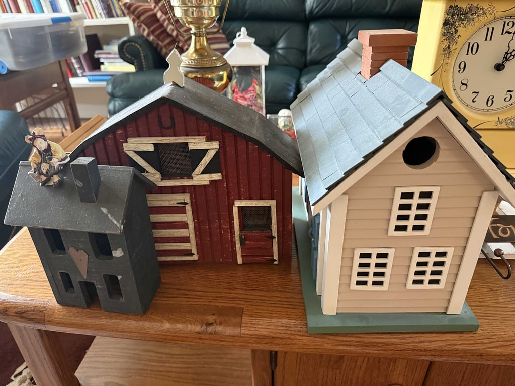 GROUPING OF PRIMITIVE HOUSES & MISC DECOR