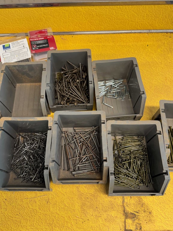 Misc plastic containers of nails - Image 5