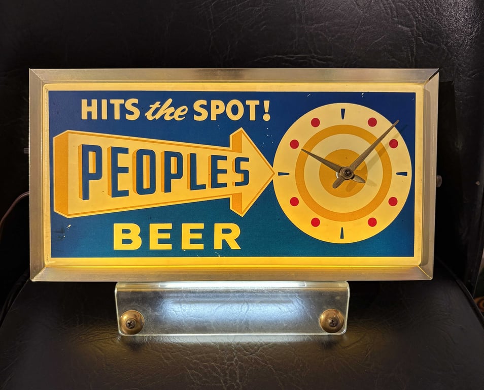 Image for Peoples Beer Lighted Clock