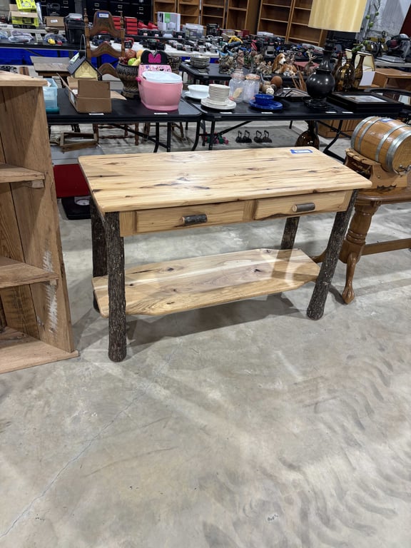Rustic wood entry table