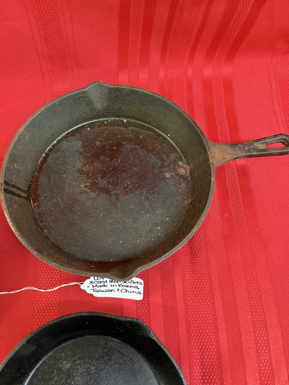 3 CAST IRON SKILLETS (KOREA, TAIWAN & CHINA) - Image 2