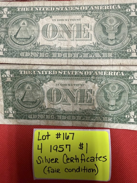 4 - 1957 $1 SILVER CERTIFICATES (FAIR CONDITION) - Image 6