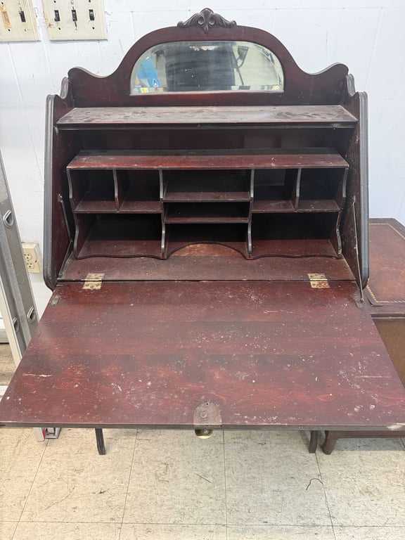 ANT. DARK WOOD SLANT FRONT SECRETARY - Image 2