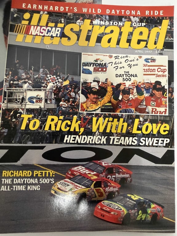 6 NASCAR ILLUSTRATED W/2 NASCAR NEWSPAPER CLIPPINGS - Image 4