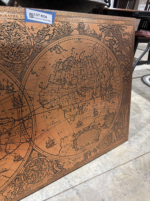 Engraved World Map - Image 3